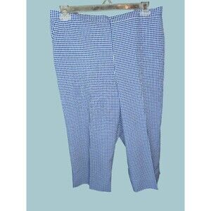 Alfred Dunner Blue Checkered Capri Pants - size 16